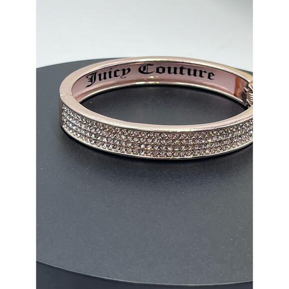 Juicy Couture Vintage Rose Gold Pave Crystal Bangle Bracelet - Picture 3 of 11